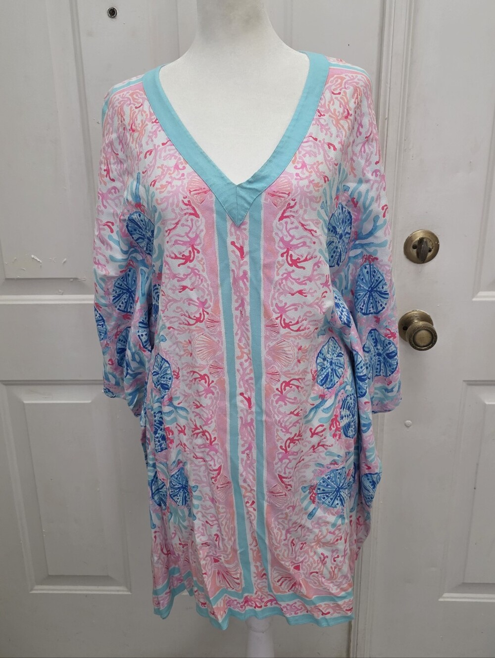 Lilly Pulitzer Coastal Coral & Sand Dollar Print Tunic Cover-Up | S/M